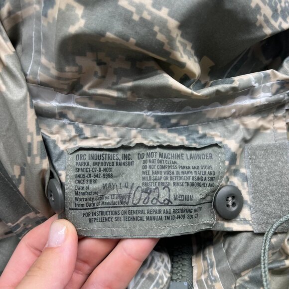 US Army Jacket Men Medium Parka Improved Rainsuit Camouflage Military Waterproof - Picture 8 of 13